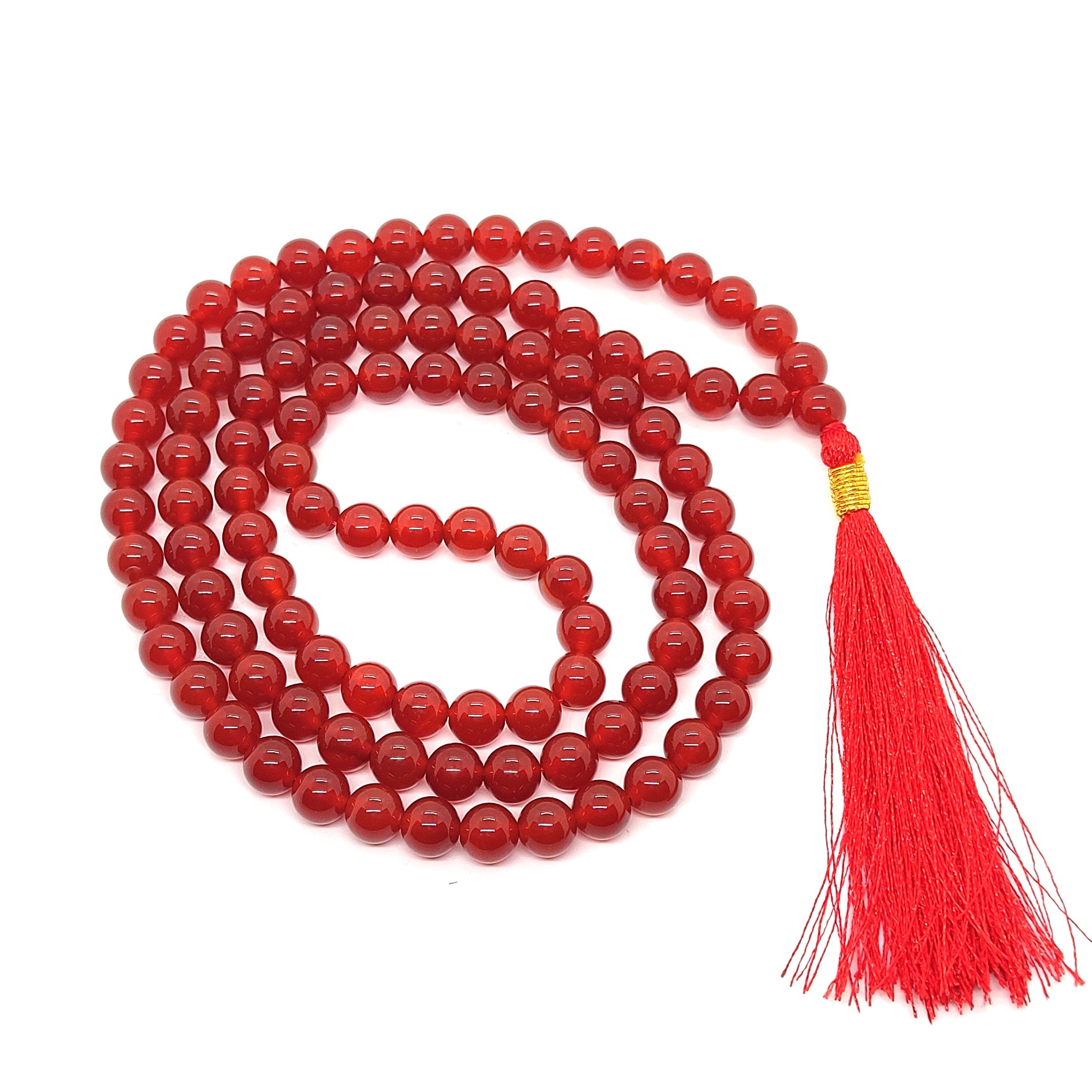 Red Onyx Natural With Certified Japa Mala 108 + 1 Beads